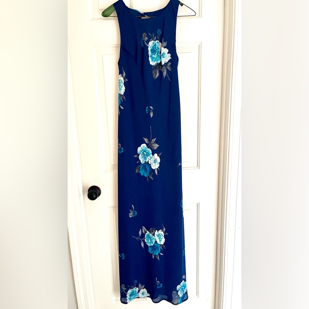 All that Jazz Blue Floral Dress Long Maxi